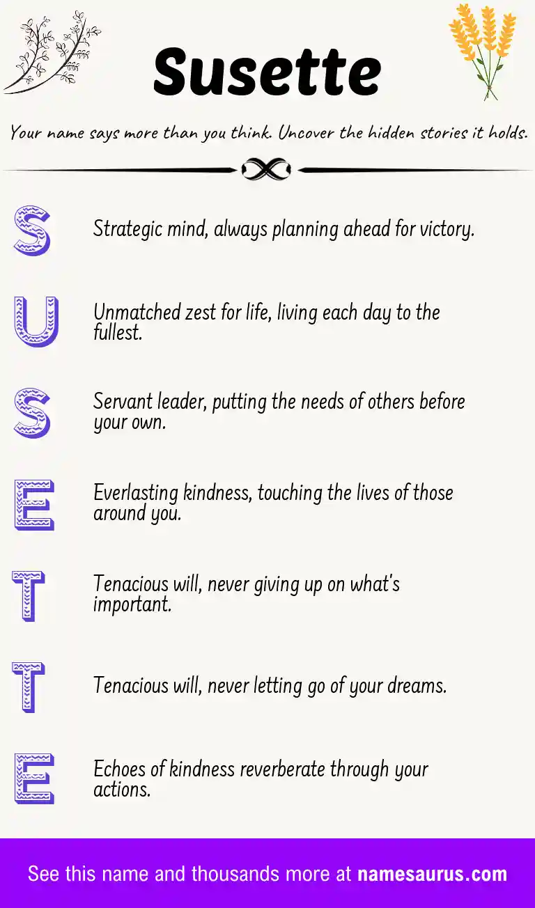 Acrostic poem about Susette.