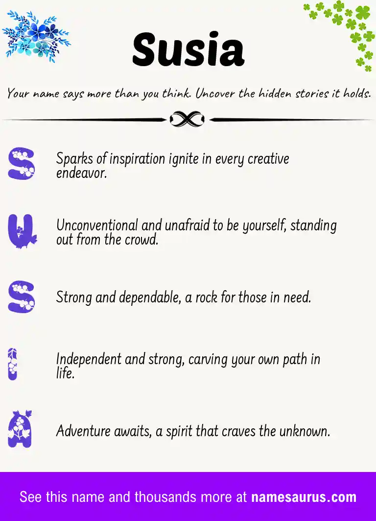 Acrostic poem about Susia.