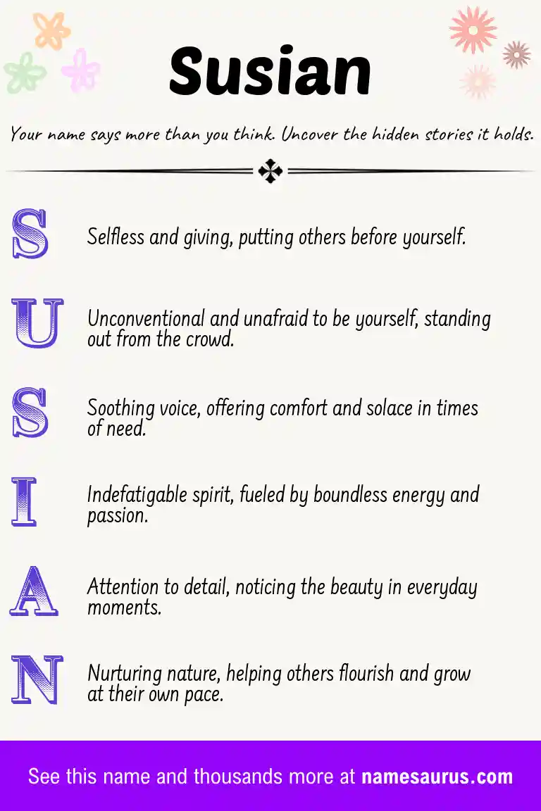 Acrostic poem about Susian.