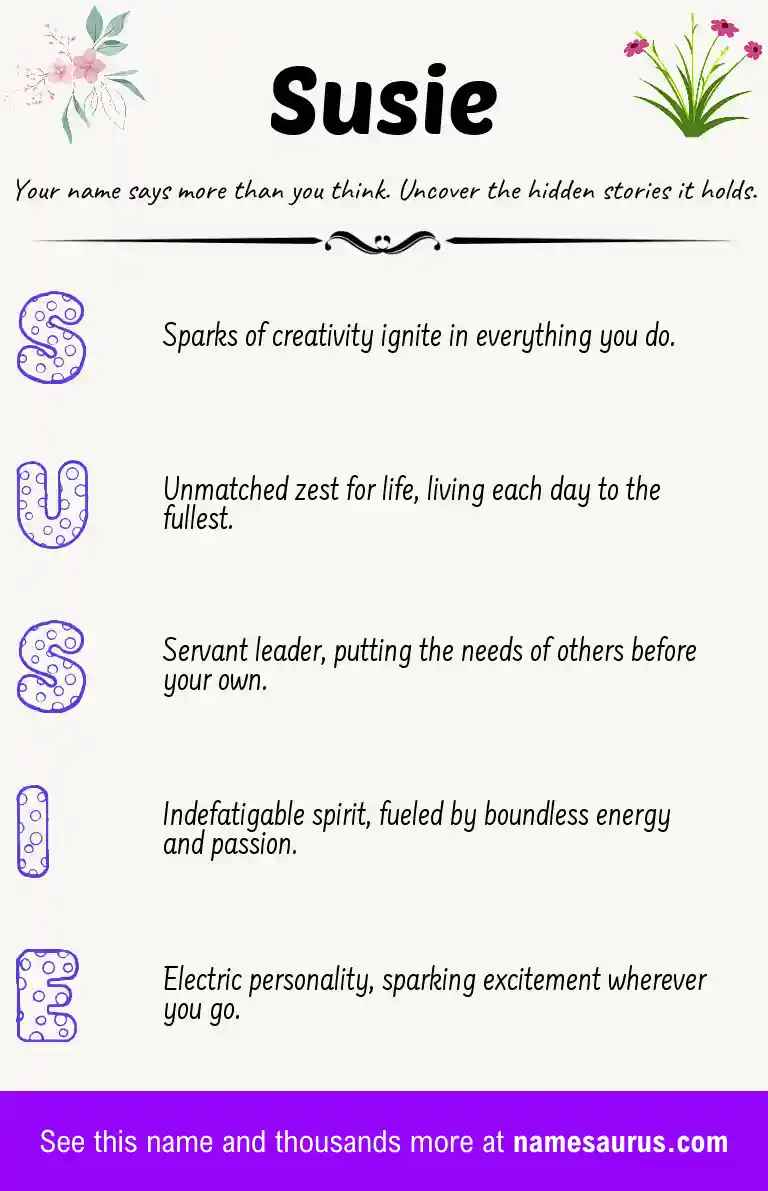 Acrostic poem about Susie.