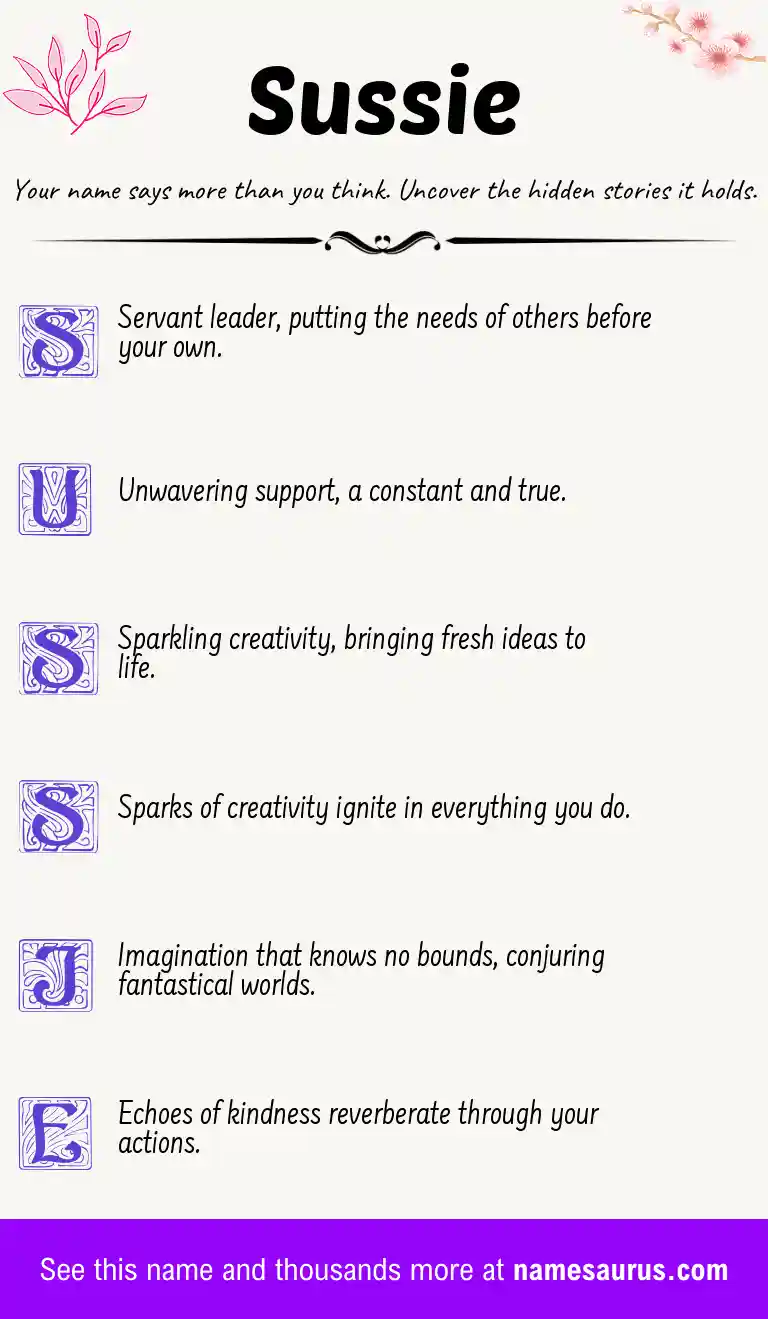 Acrostic poem about Sussie.