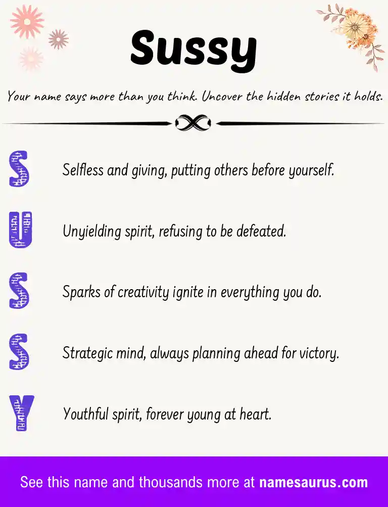 Acrostic poem about Sussy.