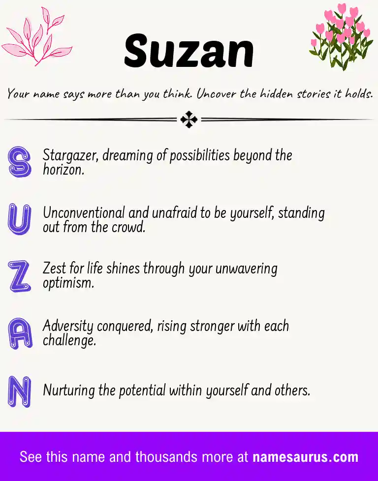 Acrostic poem about Suzan.