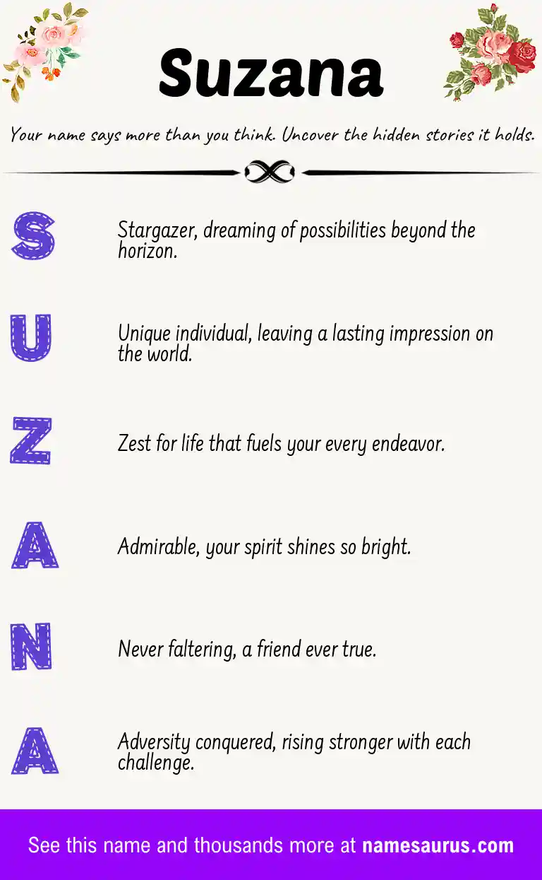Acrostic poem about Suzana.