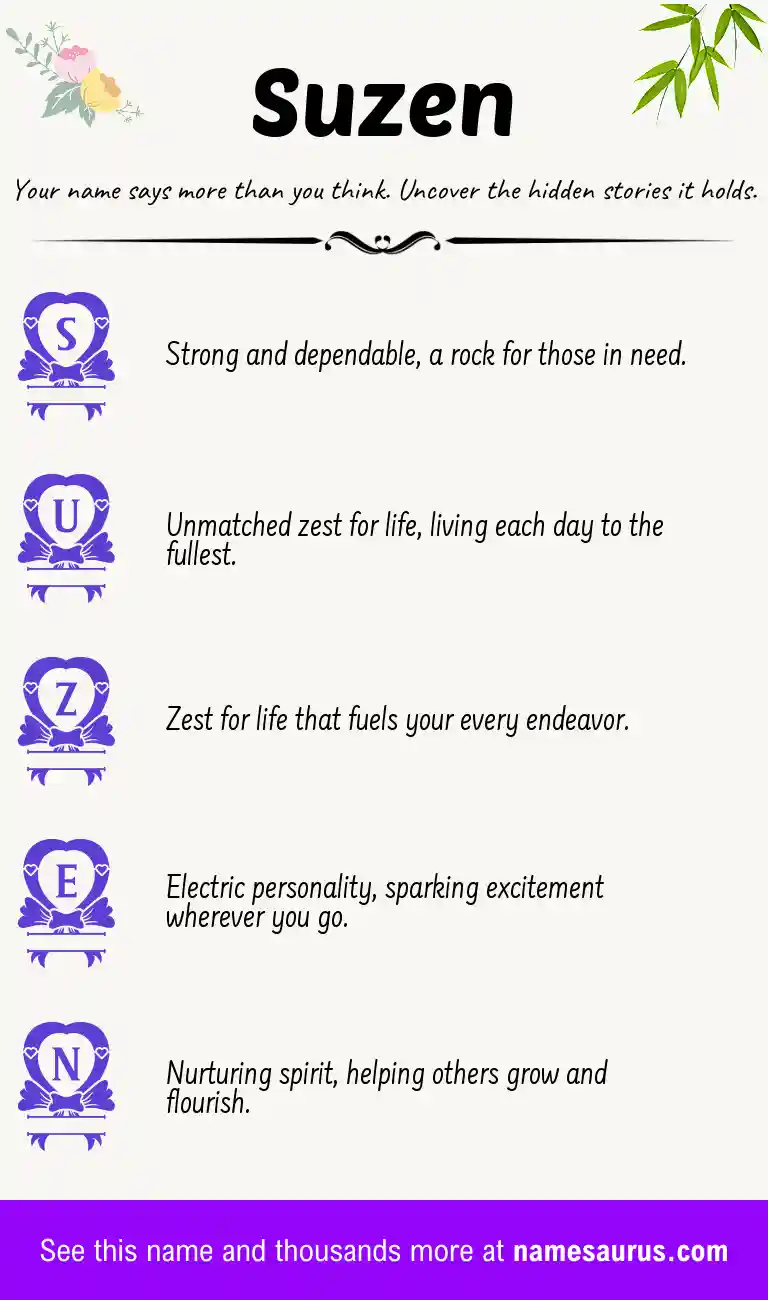 Acrostic poem about Suzen.