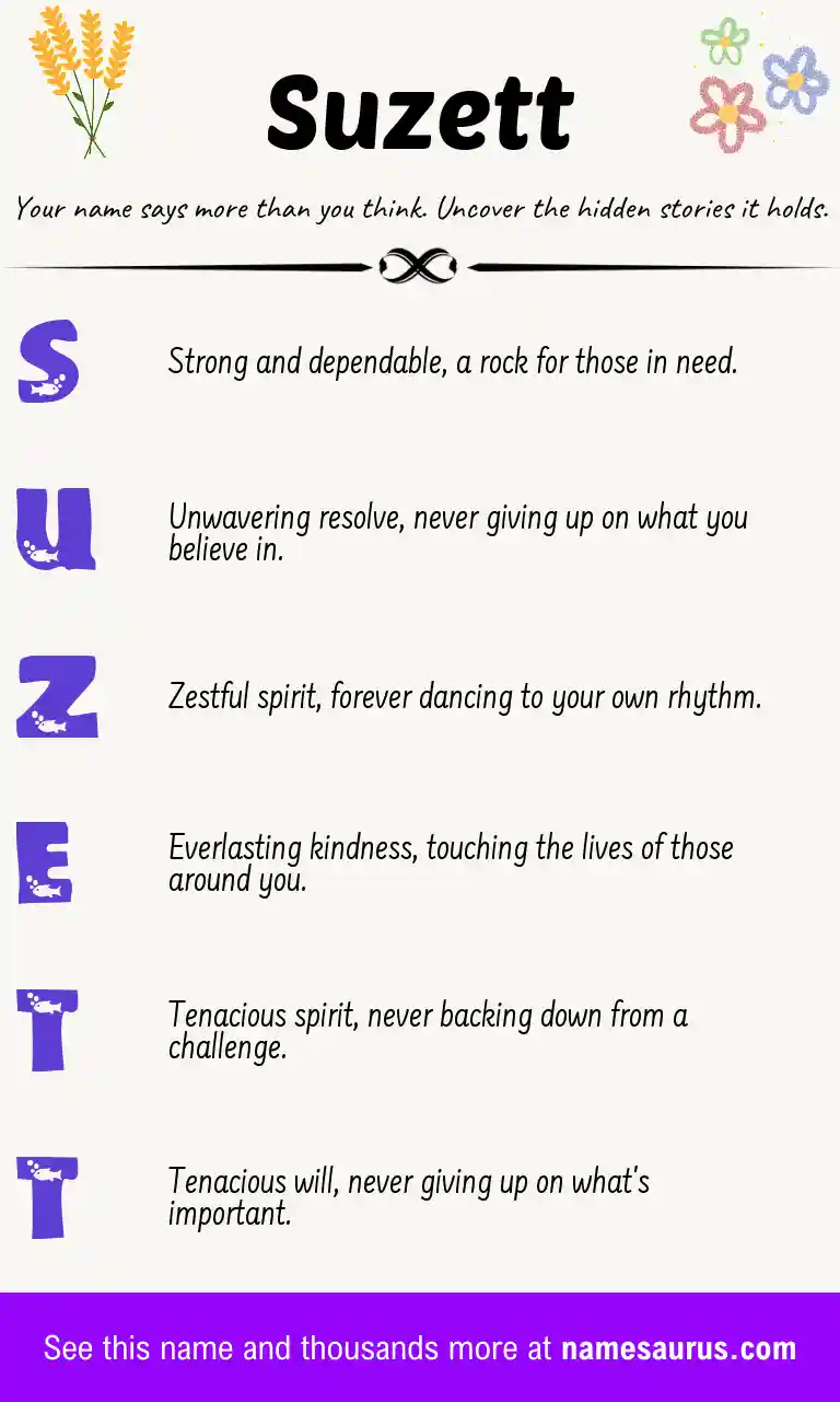 Acrostic poem about Suzett.