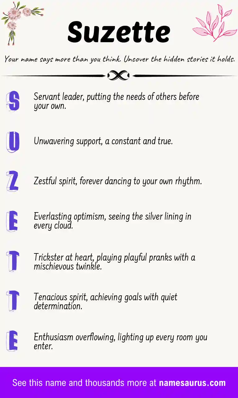 Acrostic poem about Suzette.