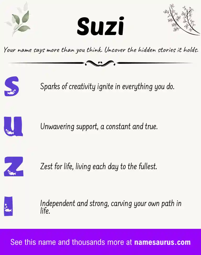 Acrostic poem about Suzi.