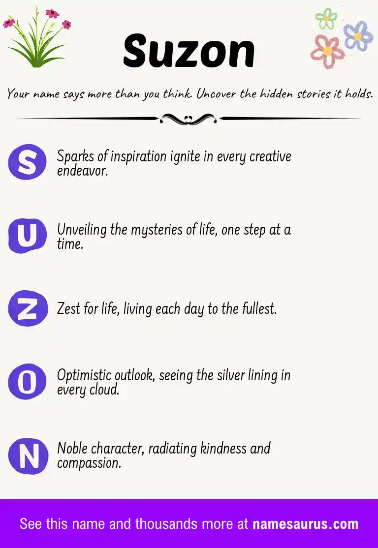 Acrostic poem about Suzon.