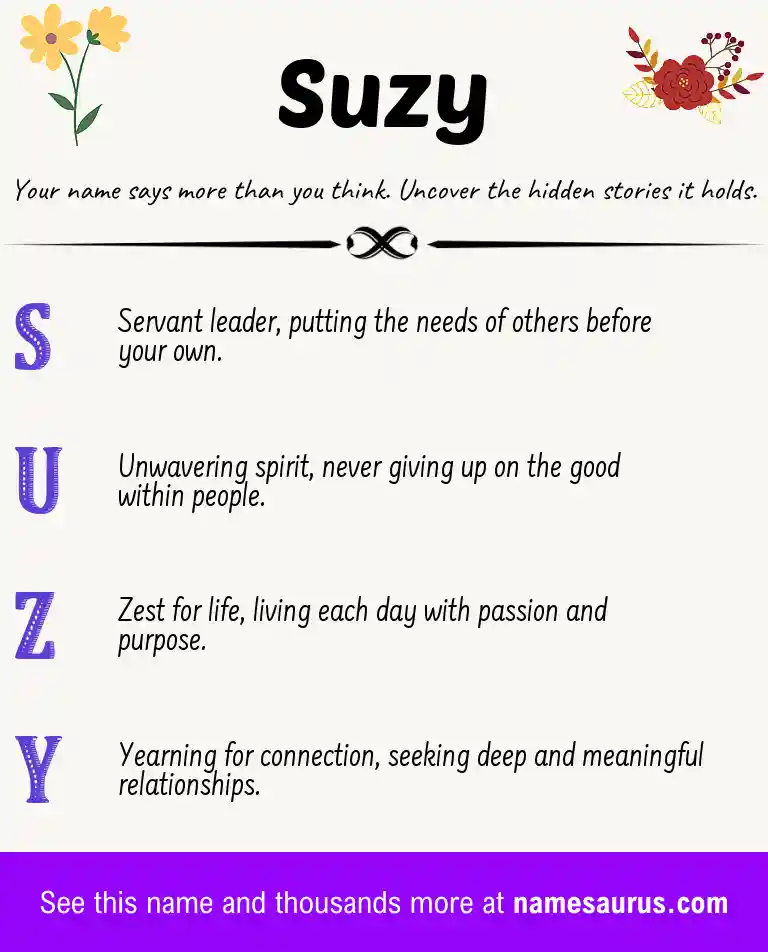 Acrostic poem about Suzy.