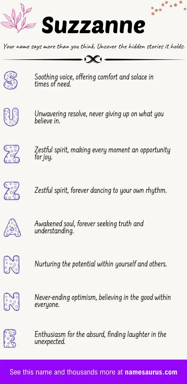 Acrostic poem about Suzzanne.