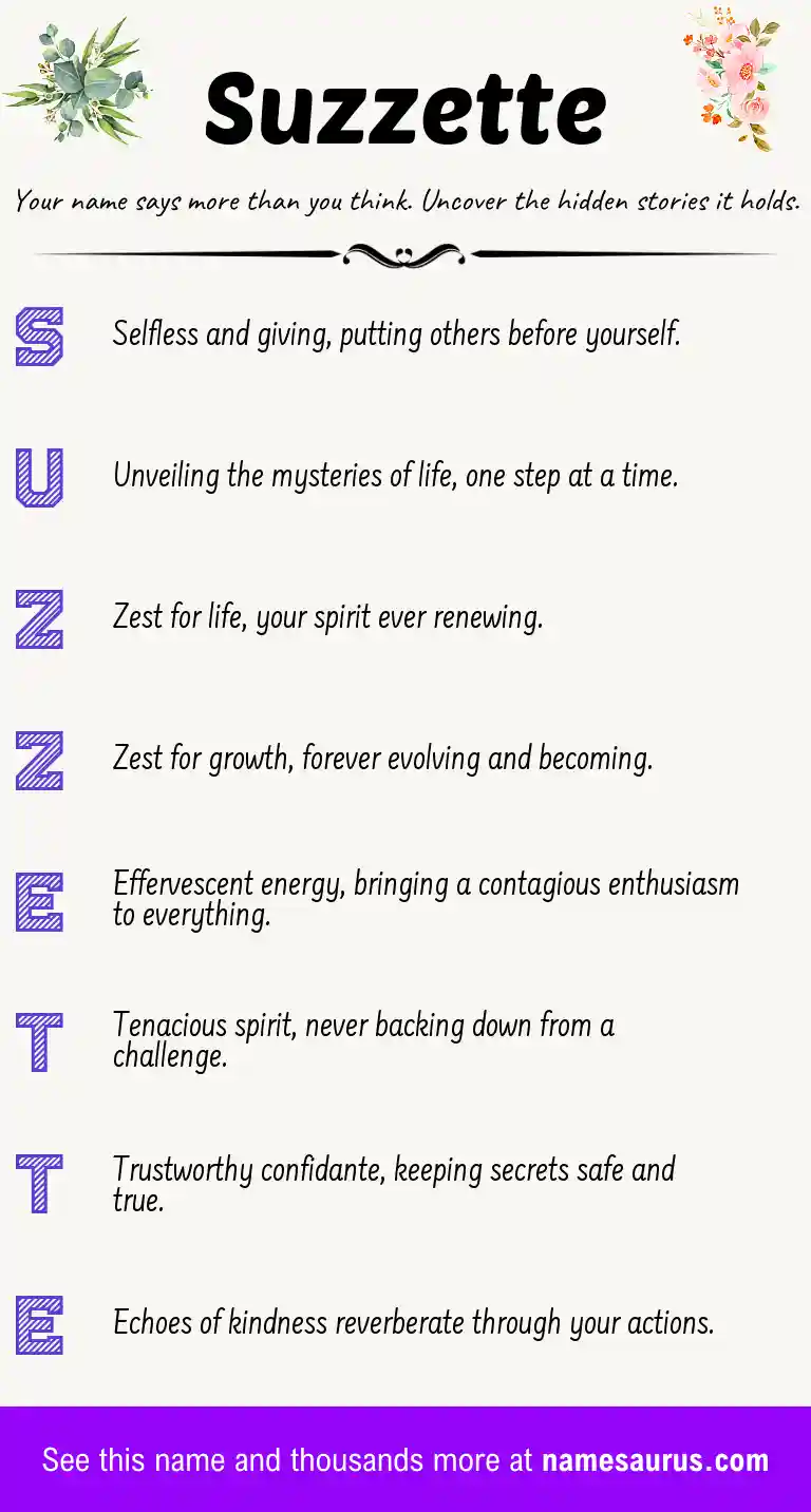 Acrostic poem about Suzzette.