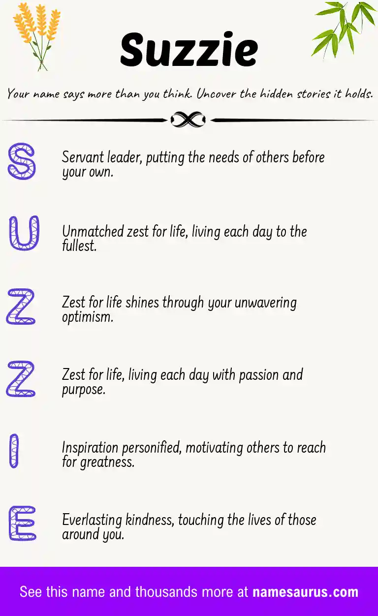 Acrostic poem about Suzzie.