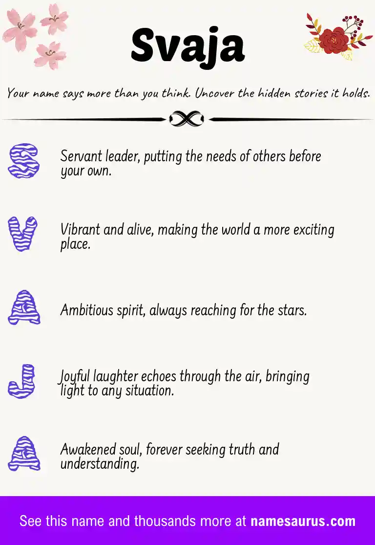Acrostic poem about Svaja.