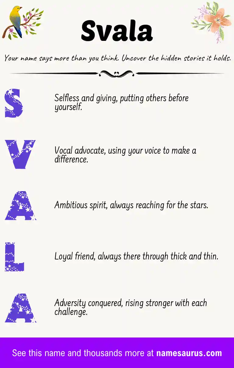 Acrostic poem about Svala.