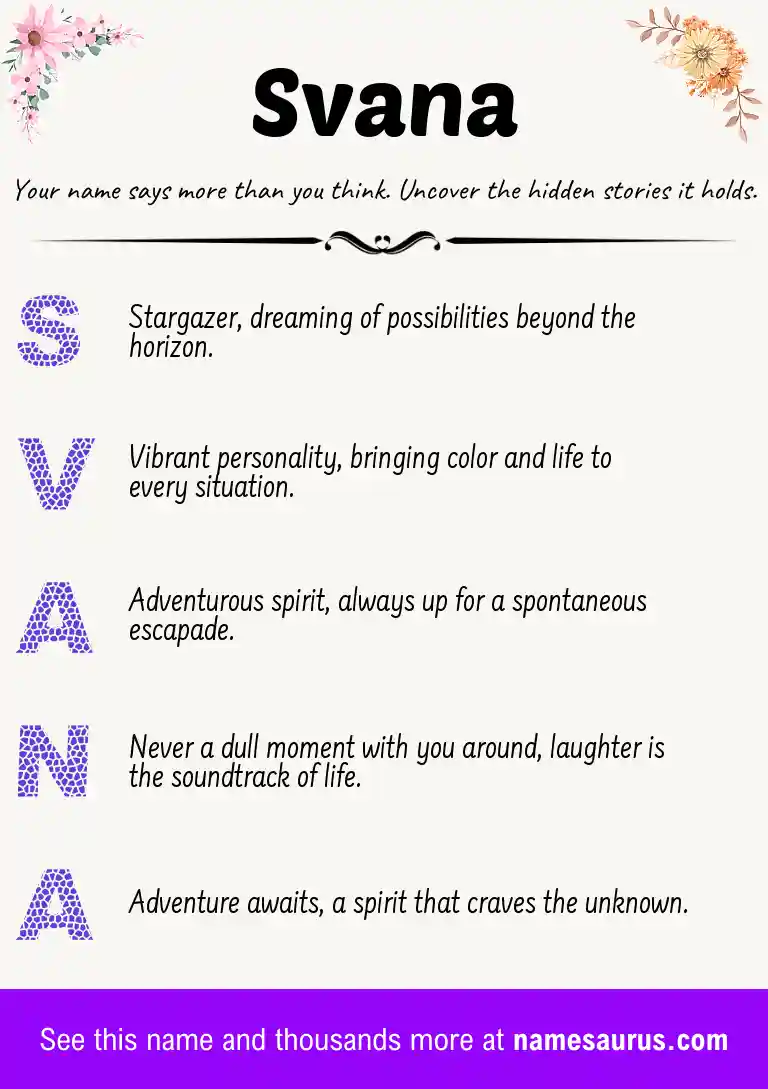 Acrostic poem about Svana.