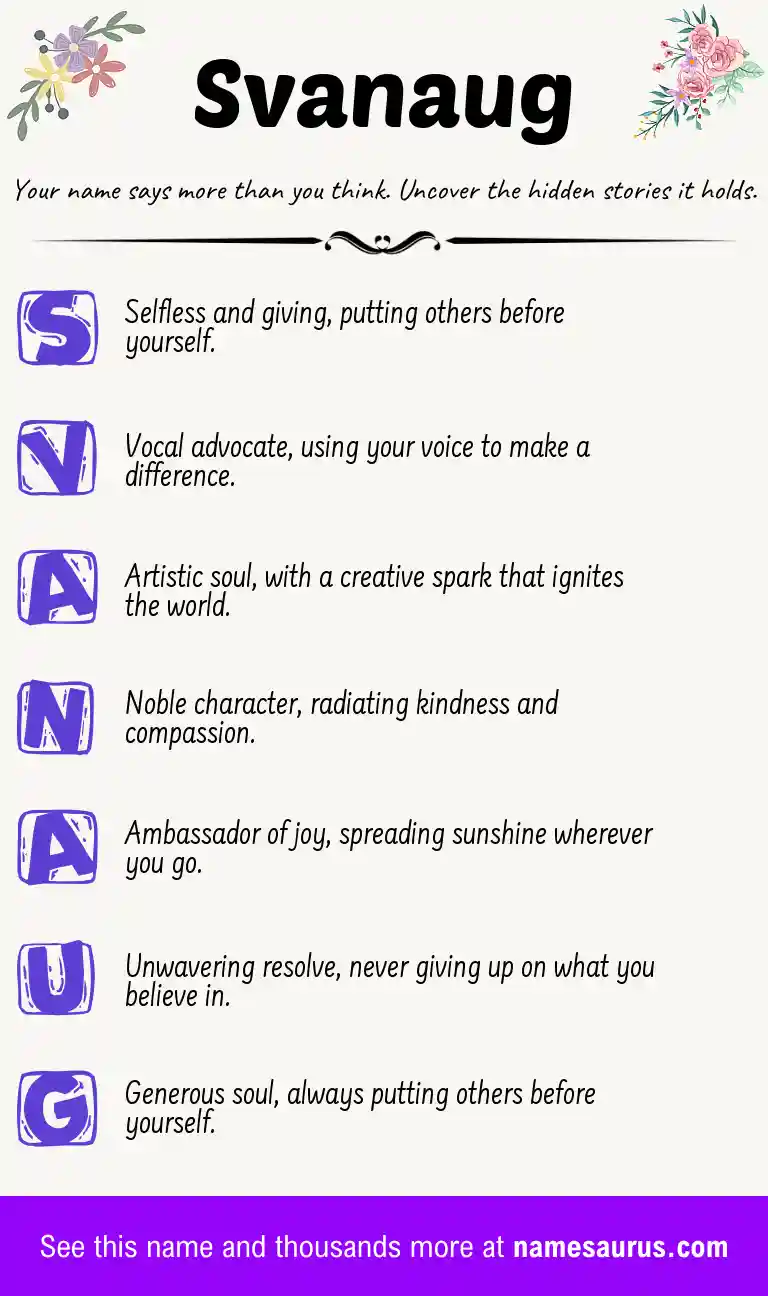 Acrostic poem about Svanaug.