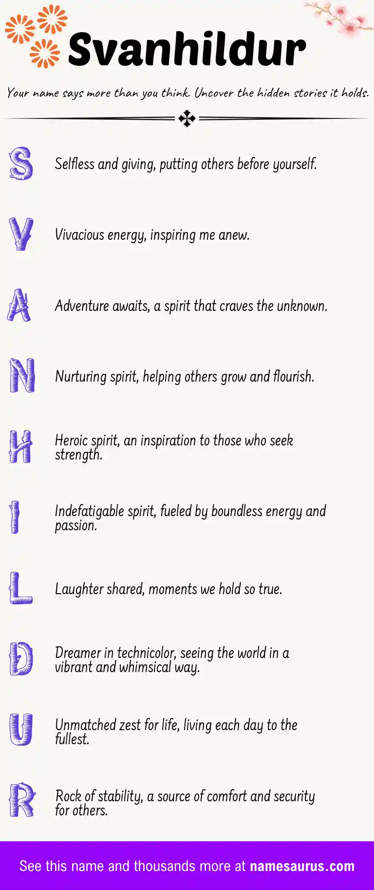 Acrostic poem about Svanhildur.