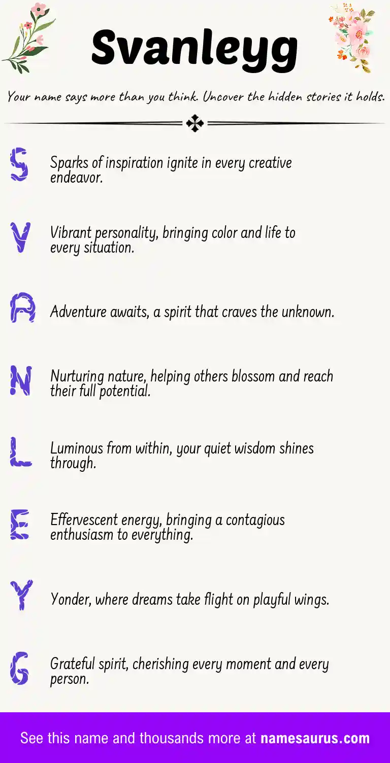Acrostic poem about Svanleyg.
