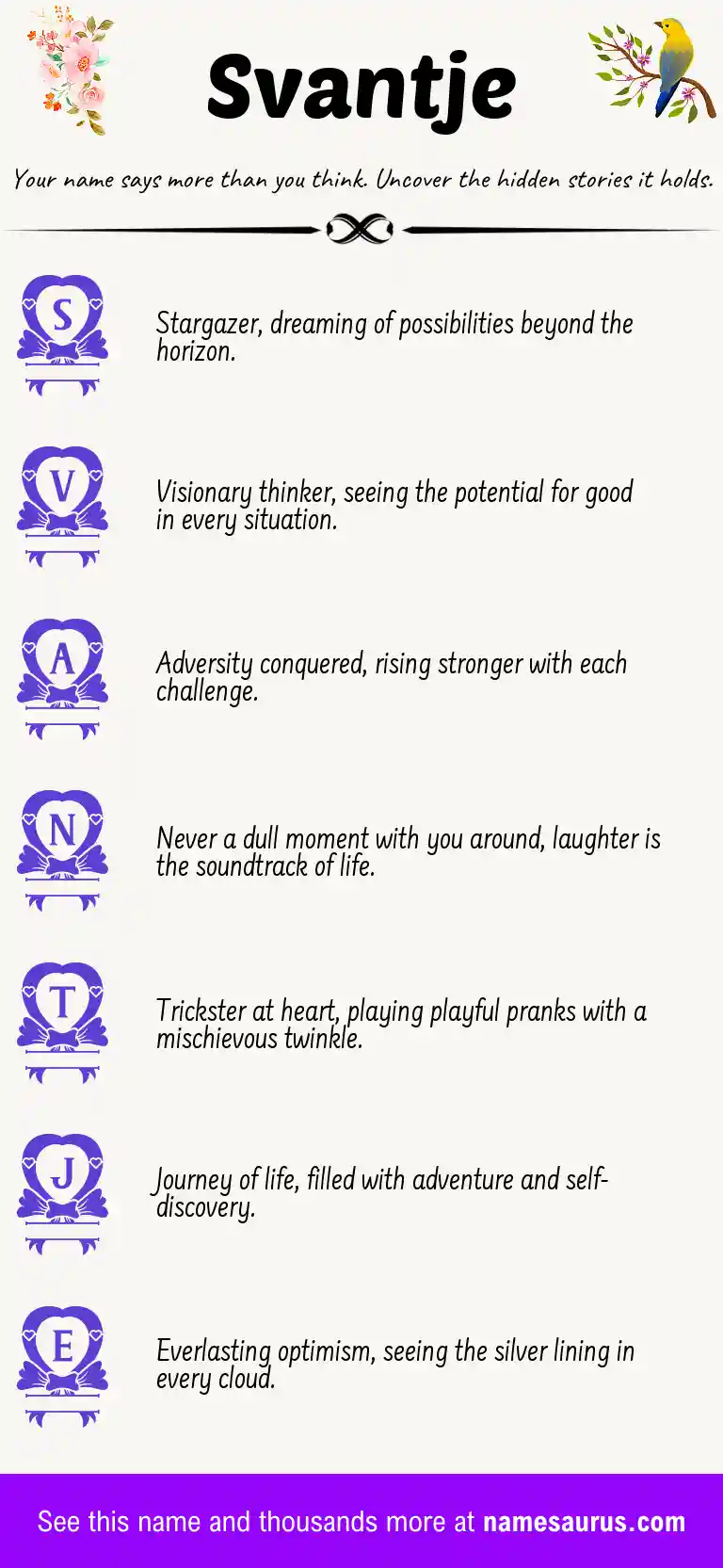 Acrostic poem about Svantje.