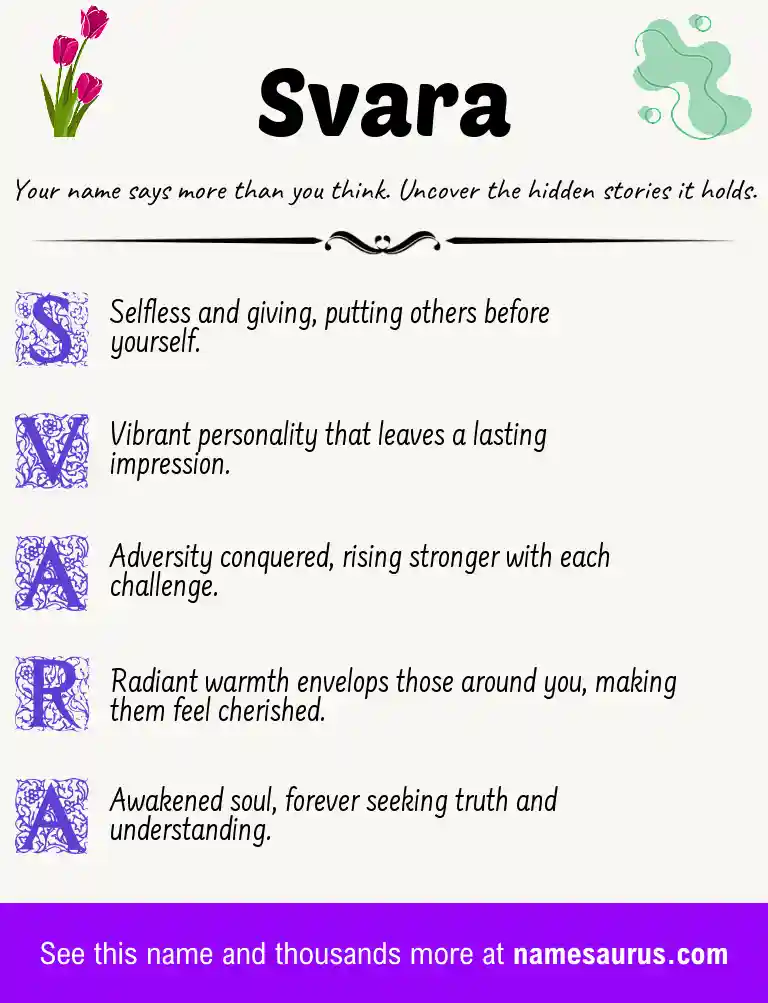 Acrostic poem about Svara.