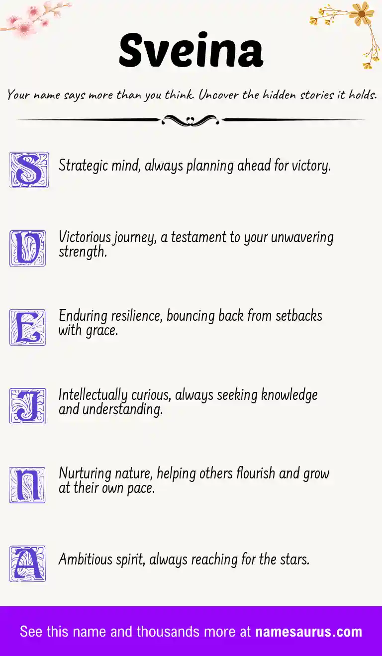 Acrostic poem about Sveina.
