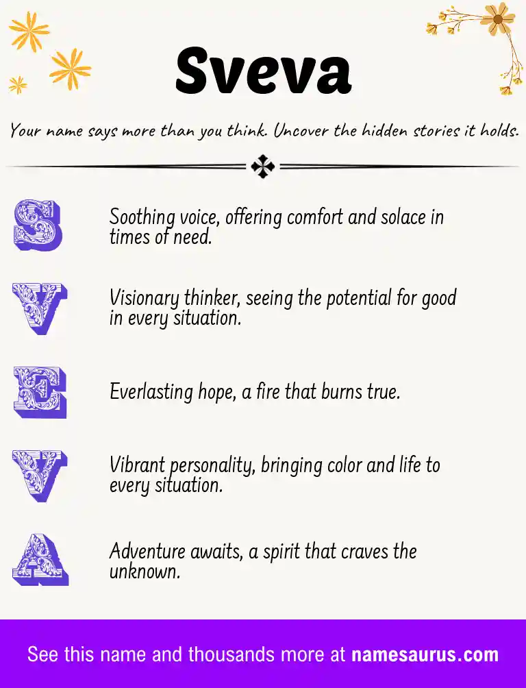 Acrostic poem about Sveva.