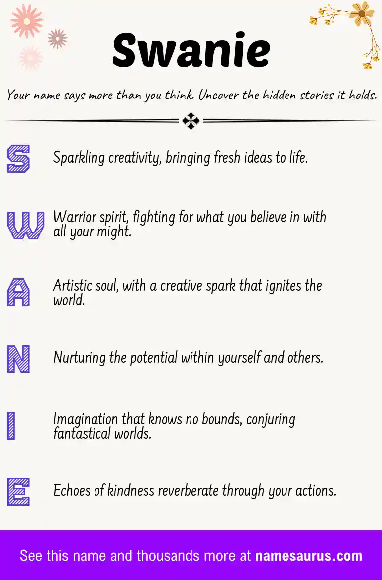Acrostic poem about Swanie.