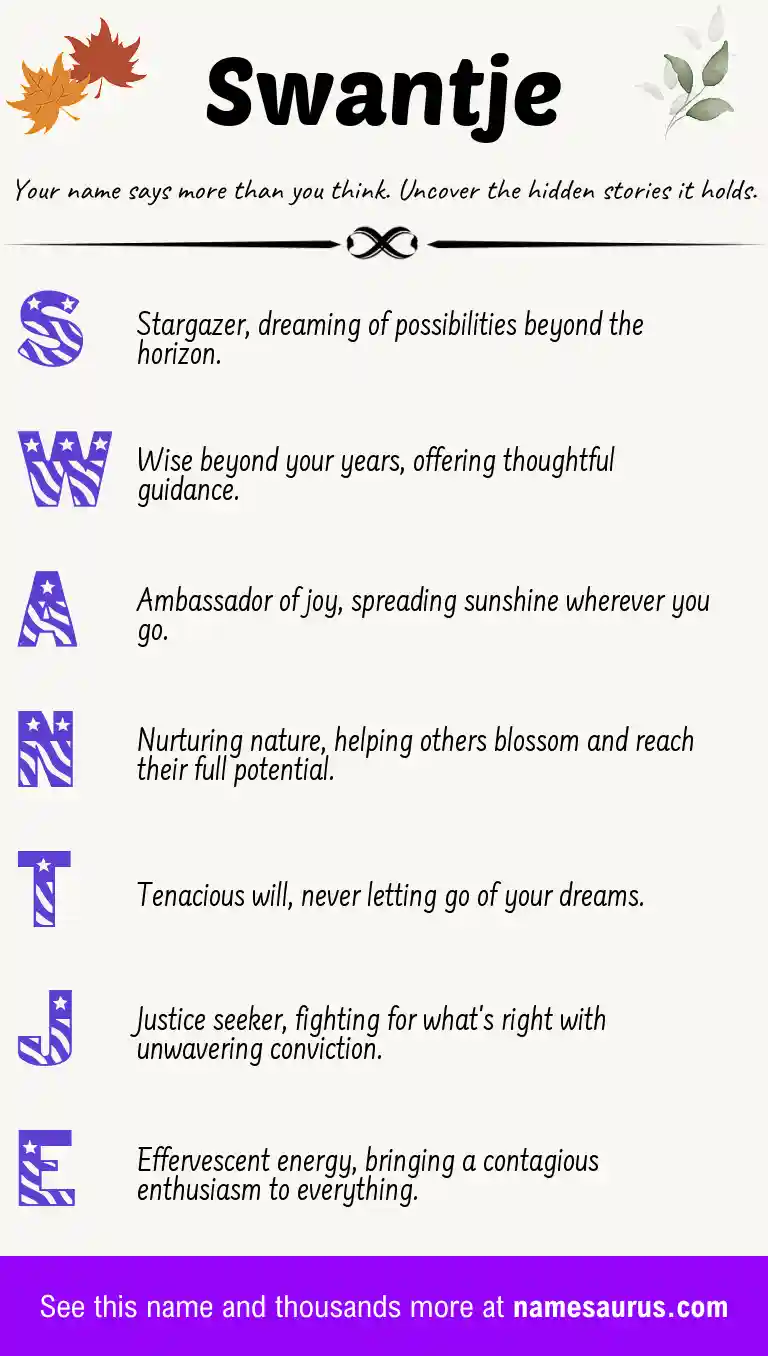 Acrostic poem about Swantje.