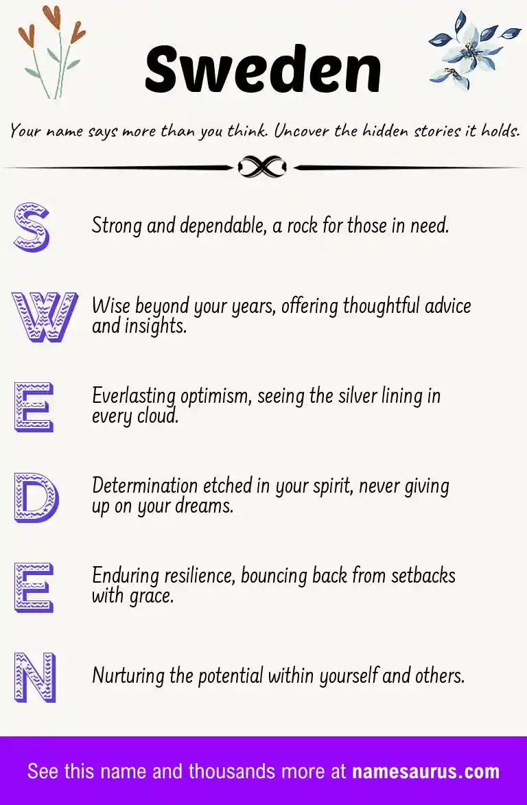 Acrostic poem about Sweden.