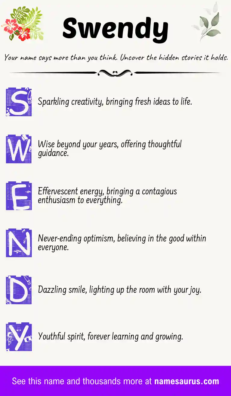 Acrostic poem about Swendy.