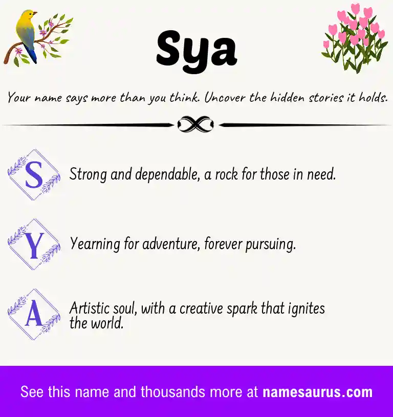 Acrostic poem about Sya.