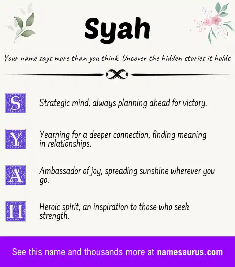 Acrostic poem about Syah.