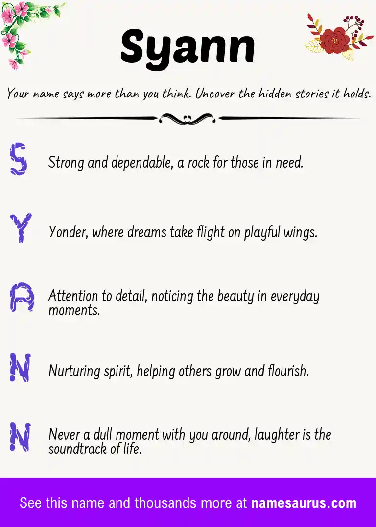 Acrostic poem about Syann.