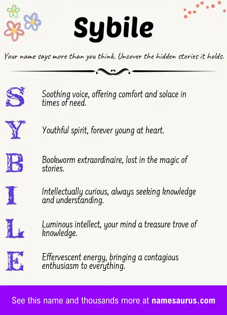 Acrostic poem about Sybile.