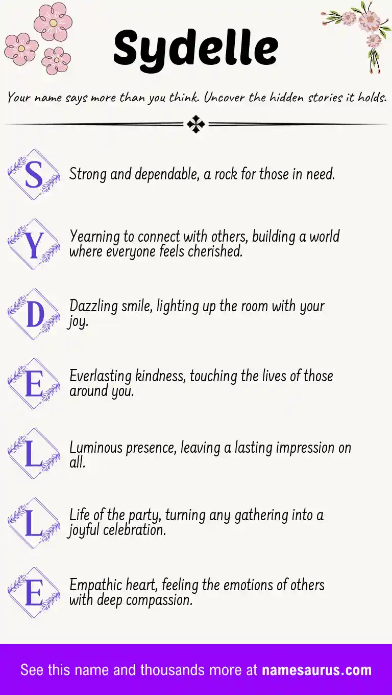 Acrostic poem about Sydelle.