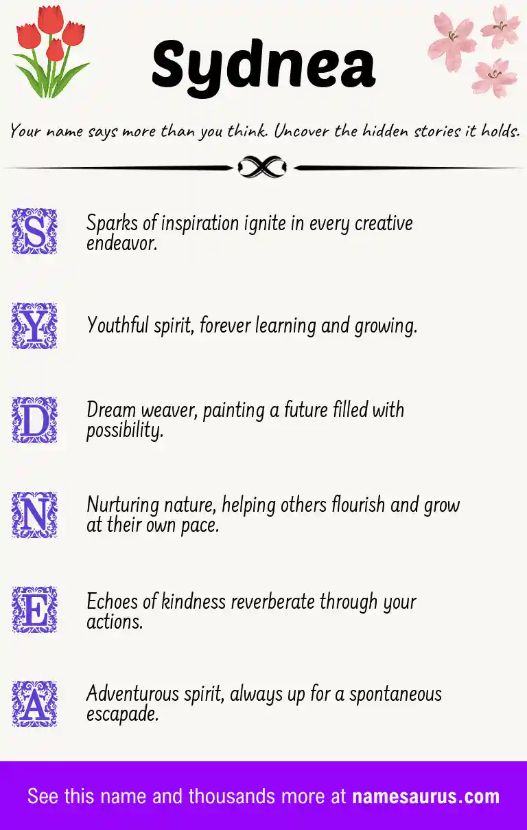 Acrostic poem about Sydnea.