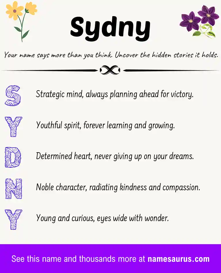 Acrostic poem about Sydny.