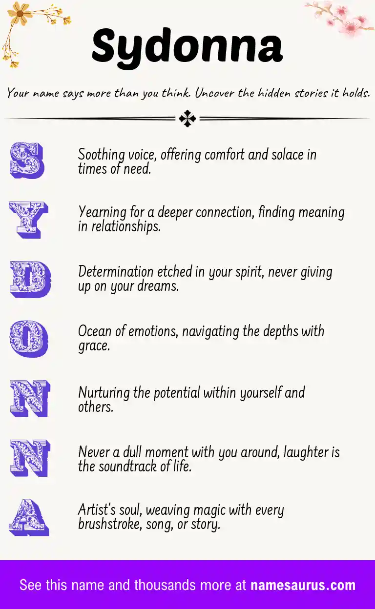 Acrostic poem about Sydonna.