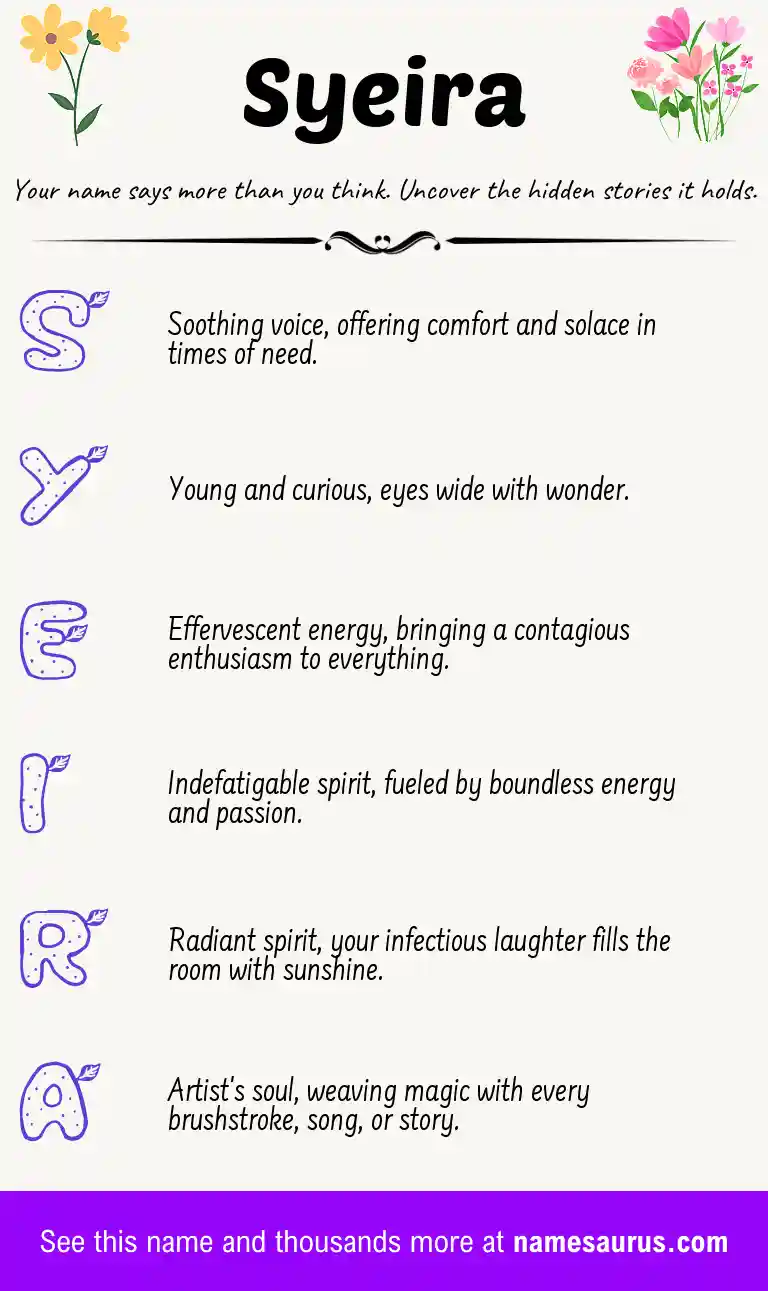 Acrostic poem about Syeira.