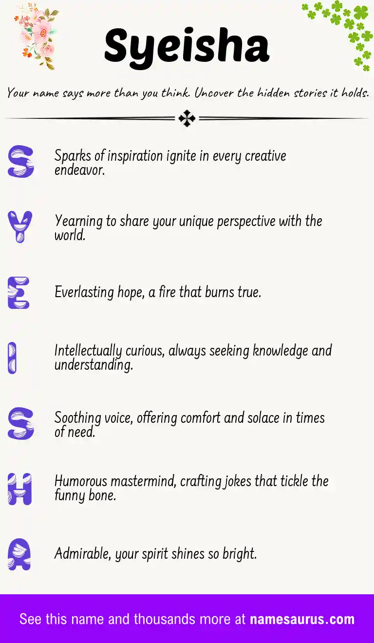 Acrostic poem about Syeisha.