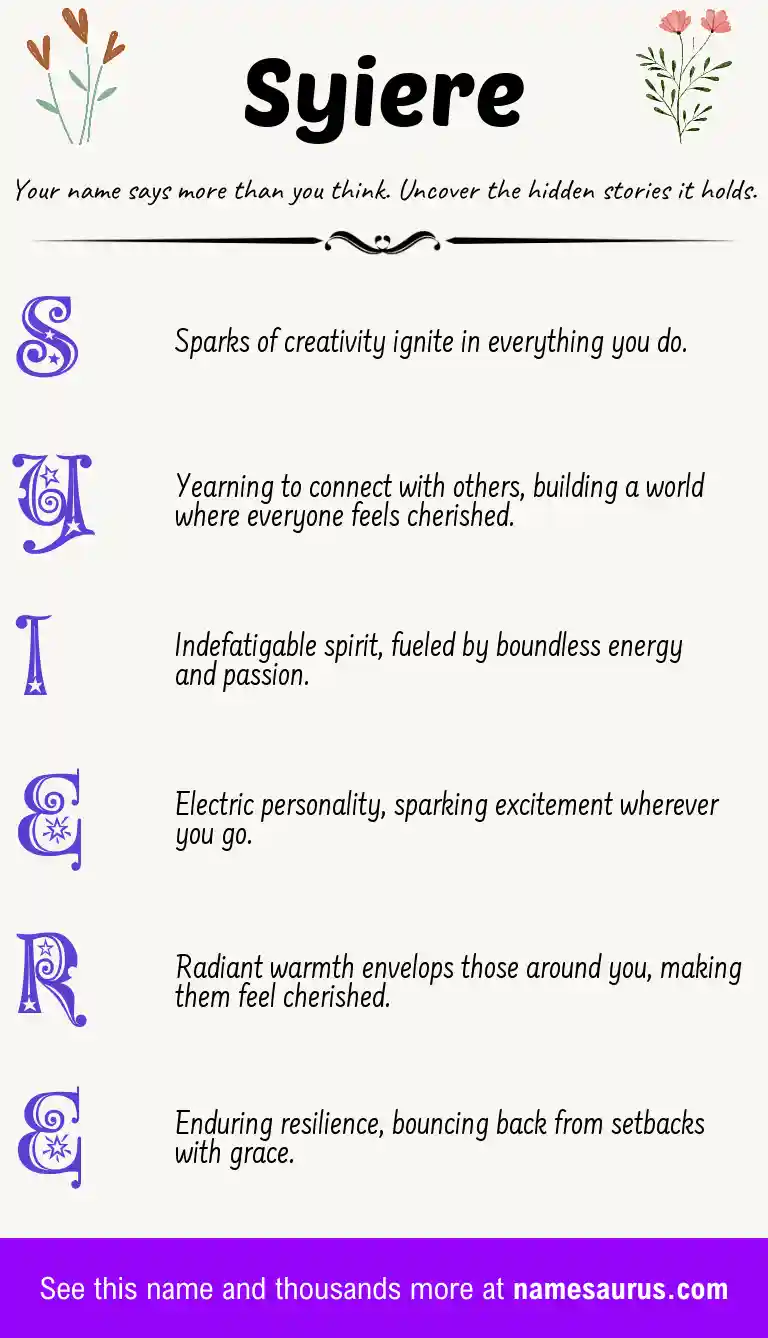 Acrostic poem about Syiere.