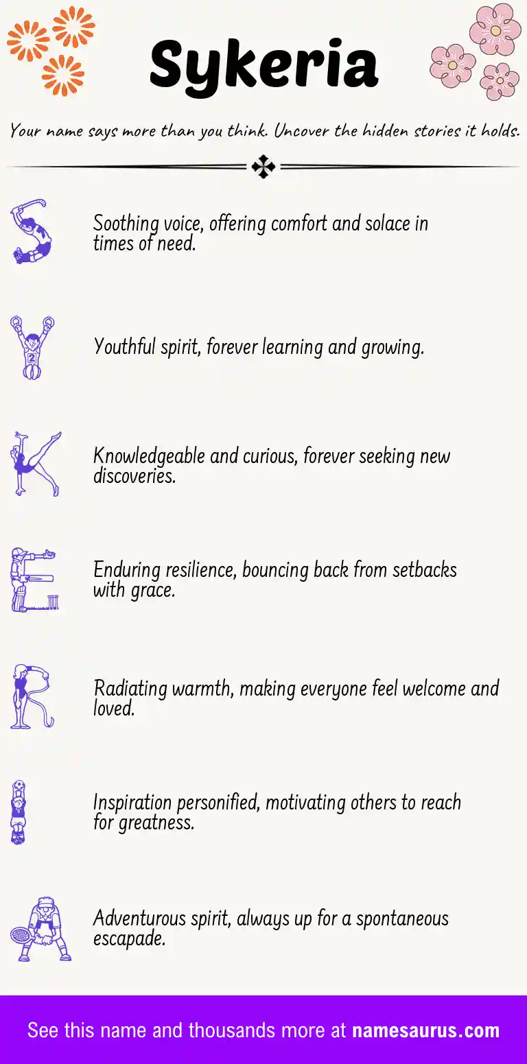 Acrostic poem about Sykeria.