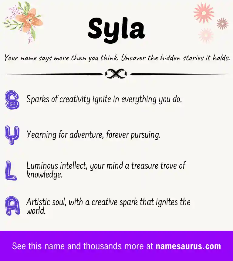 Acrostic poem about Syla.