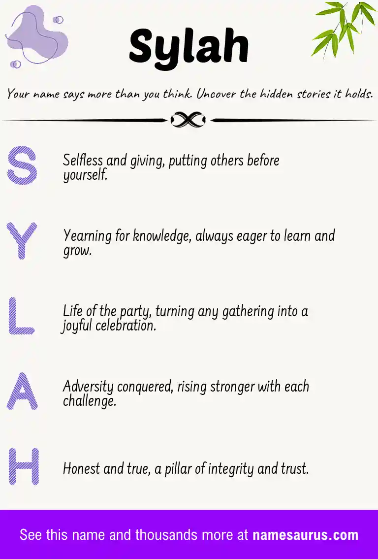 Acrostic poem about Sylah.
