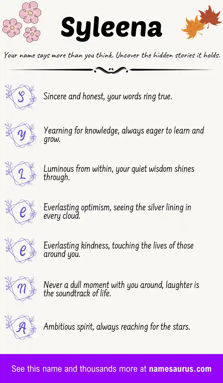 Acrostic poem about Syleena.