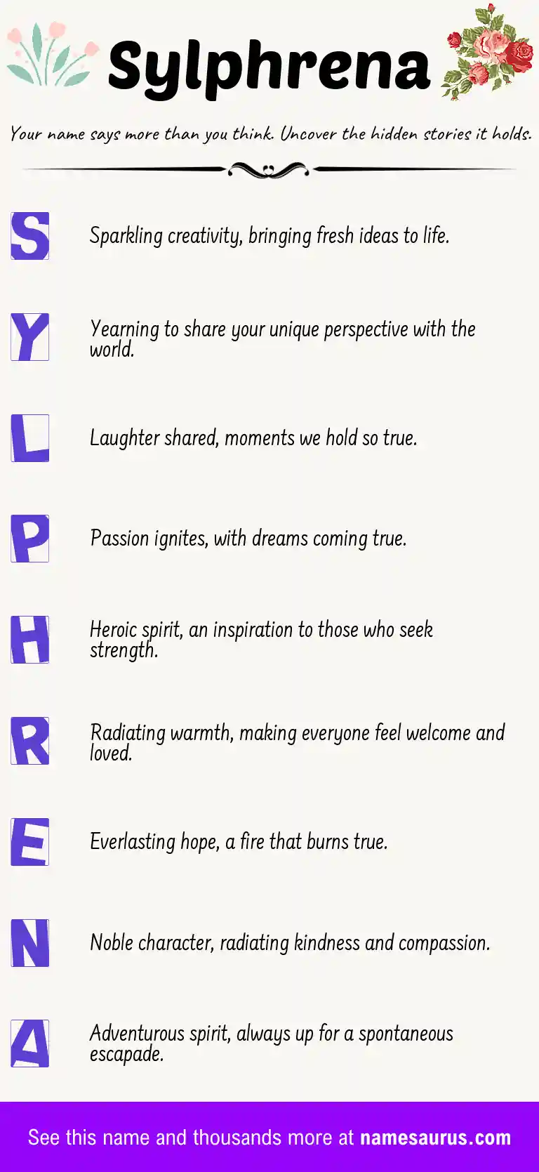 Acrostic poem about Sylphrena.