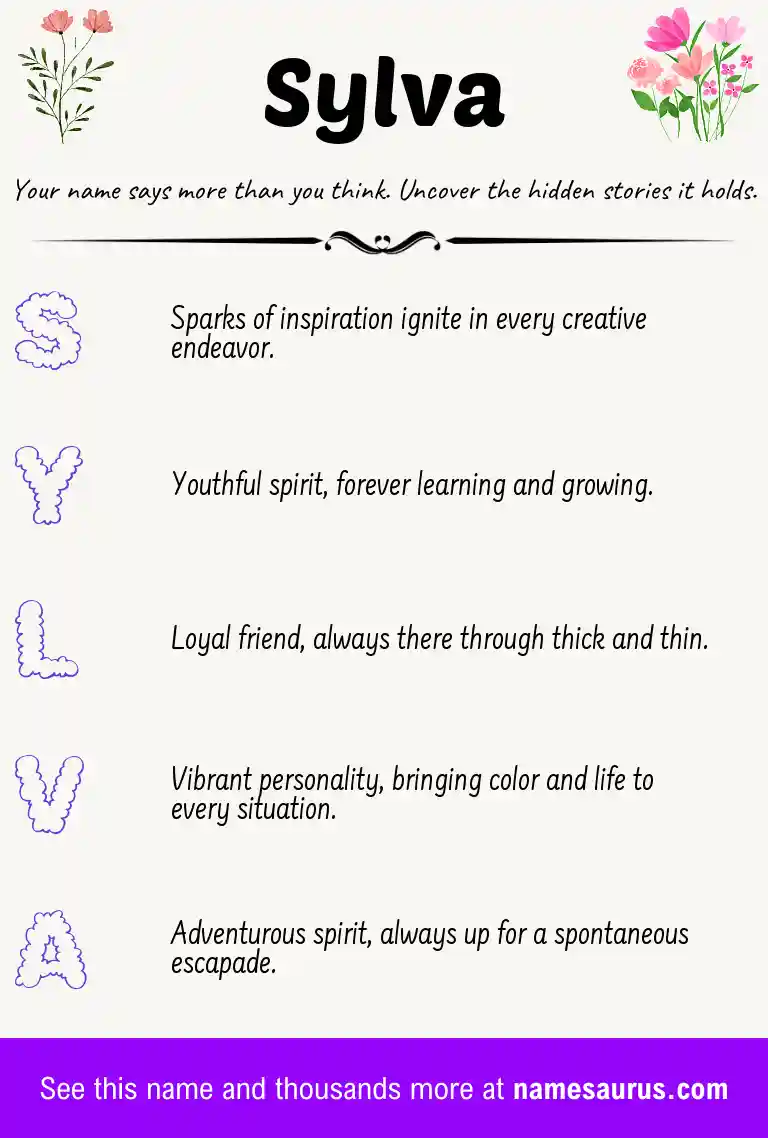 Acrostic poem about Sylva.