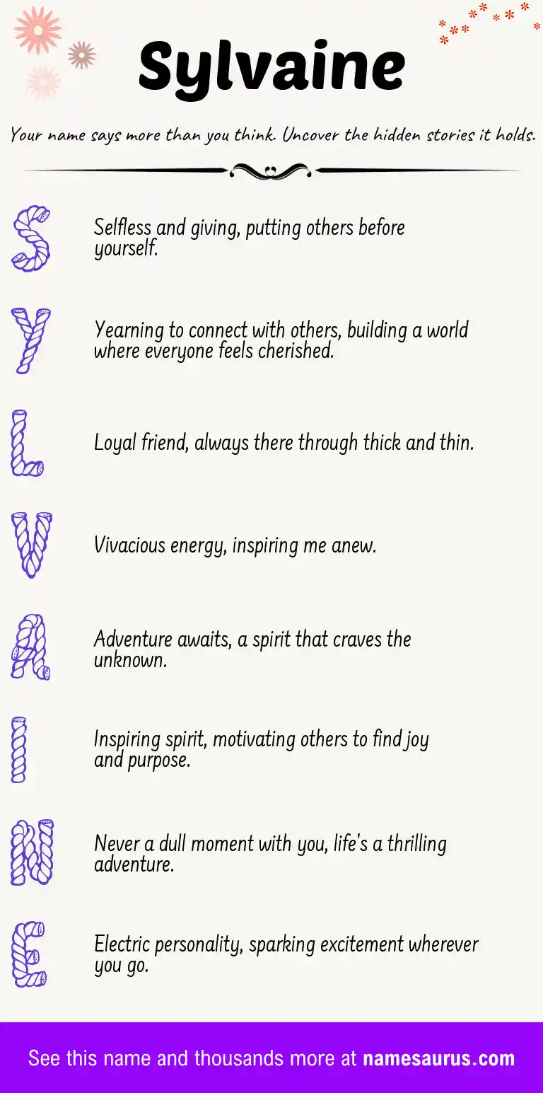 Acrostic poem about Sylvaine.