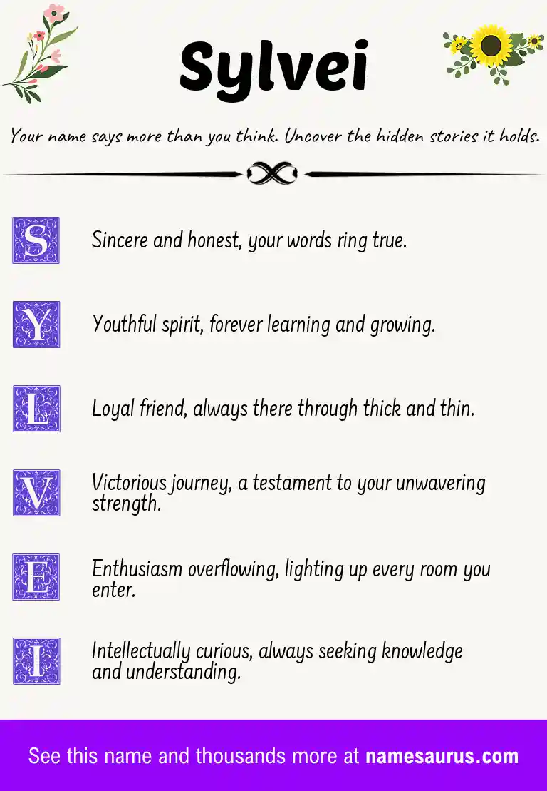 Acrostic poem about Sylvei.